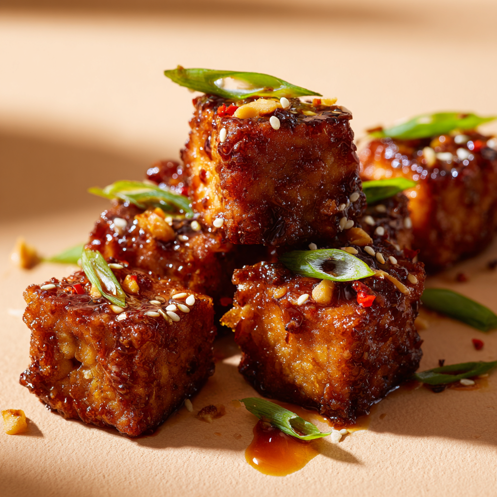 Süß-Scharf glasierter Tempeh – einfaches Tempeh-Rezept